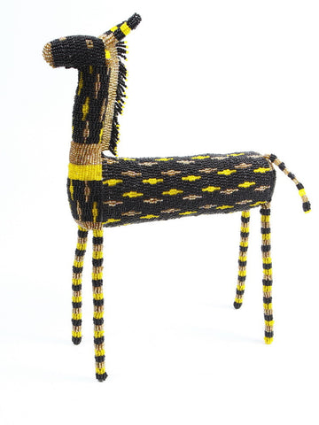 Black African Beaded Giraffe from South Africa