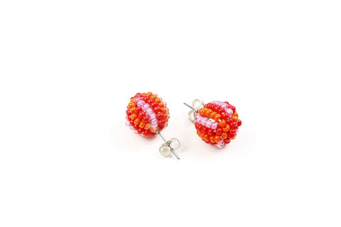 Earrings - Beaded bauble stud. Other colors available