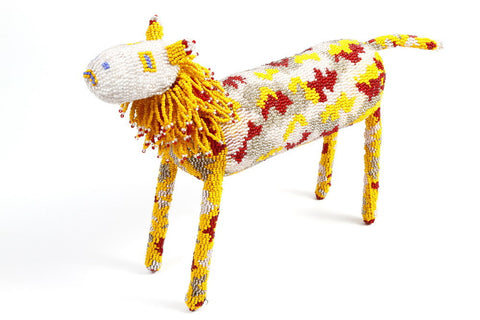 Multicolor Beaded African Lion crafted by hand in South Africa