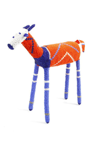 Blue and Orange African Beaded Impala from South Africa