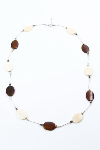Necklaces - Bone, Brown/Cream Ovals