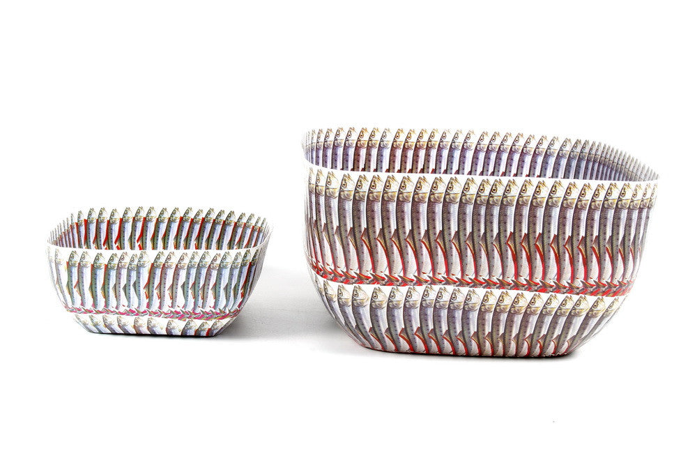 Bowls - Paper Mache, Set of 2. Multi-Colored